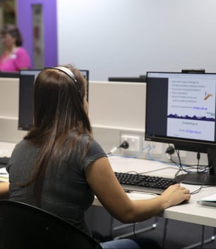 Sarina Russo Institute student studying at Brisbane campus